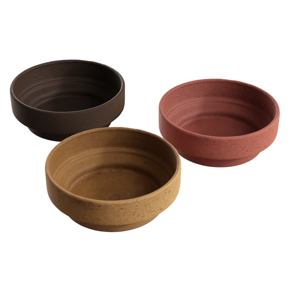 Modelli di vasi in ceramica poco profondi