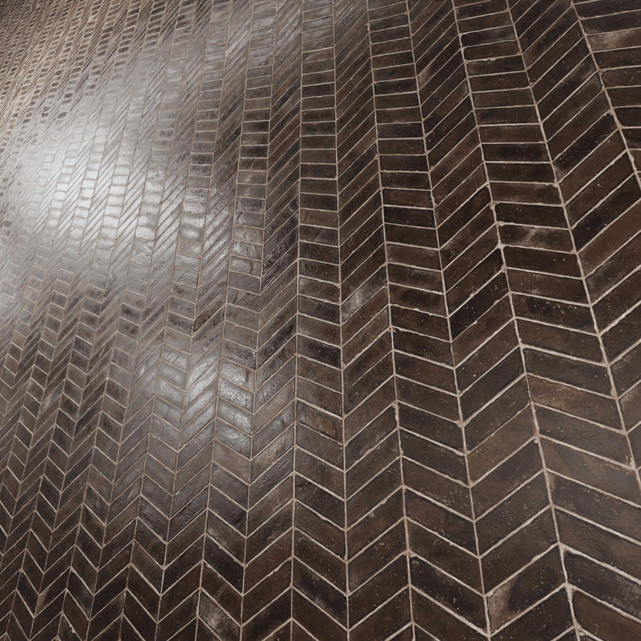 Piastrella lucida Chevron Terracotta, marrone