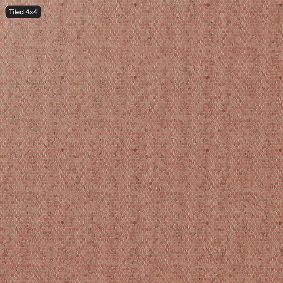 Texture esagonale di piastrelle grezze in terracotta, arancione chiaro