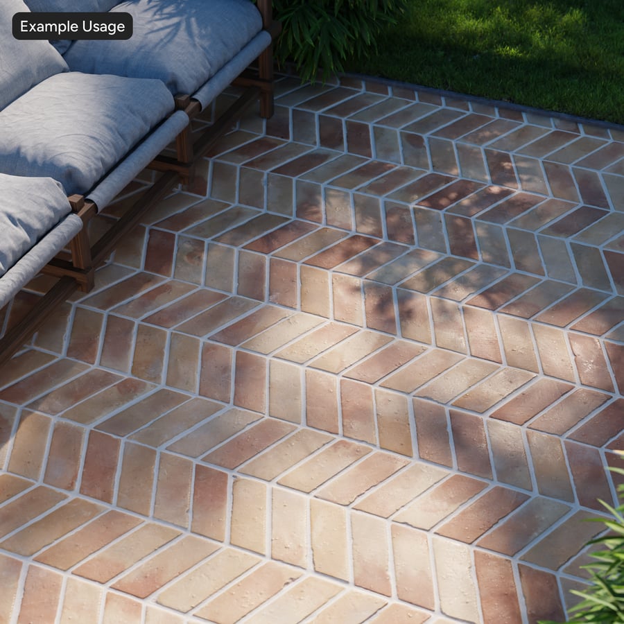 Chevron Terracotta Ham Karo Dokusu, Turuncu
