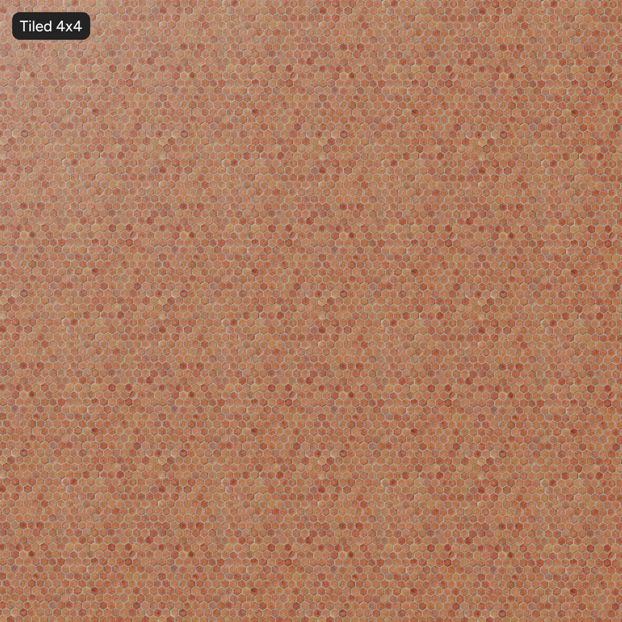 Hexagonal Terracotta Raw Tile Texture, Pale Orange