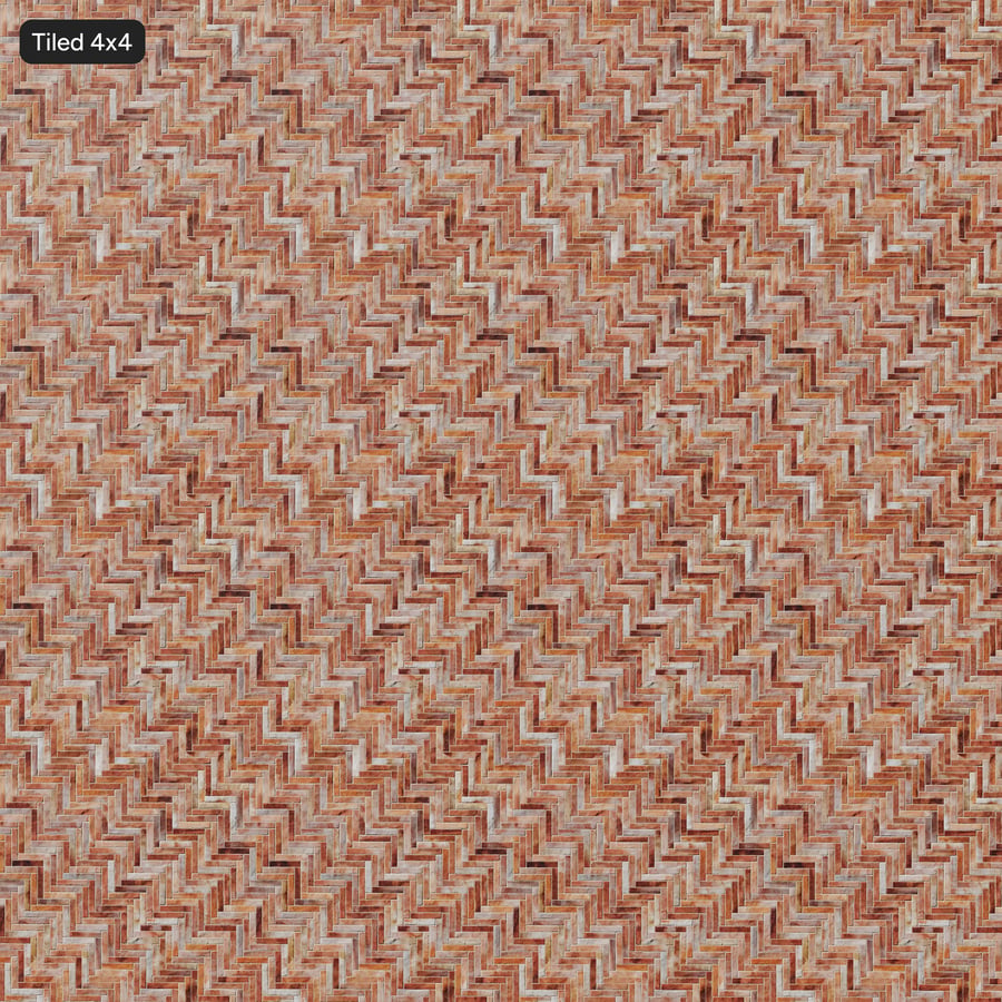Chevron Terracotta Raw Tile Texture, Red Orange