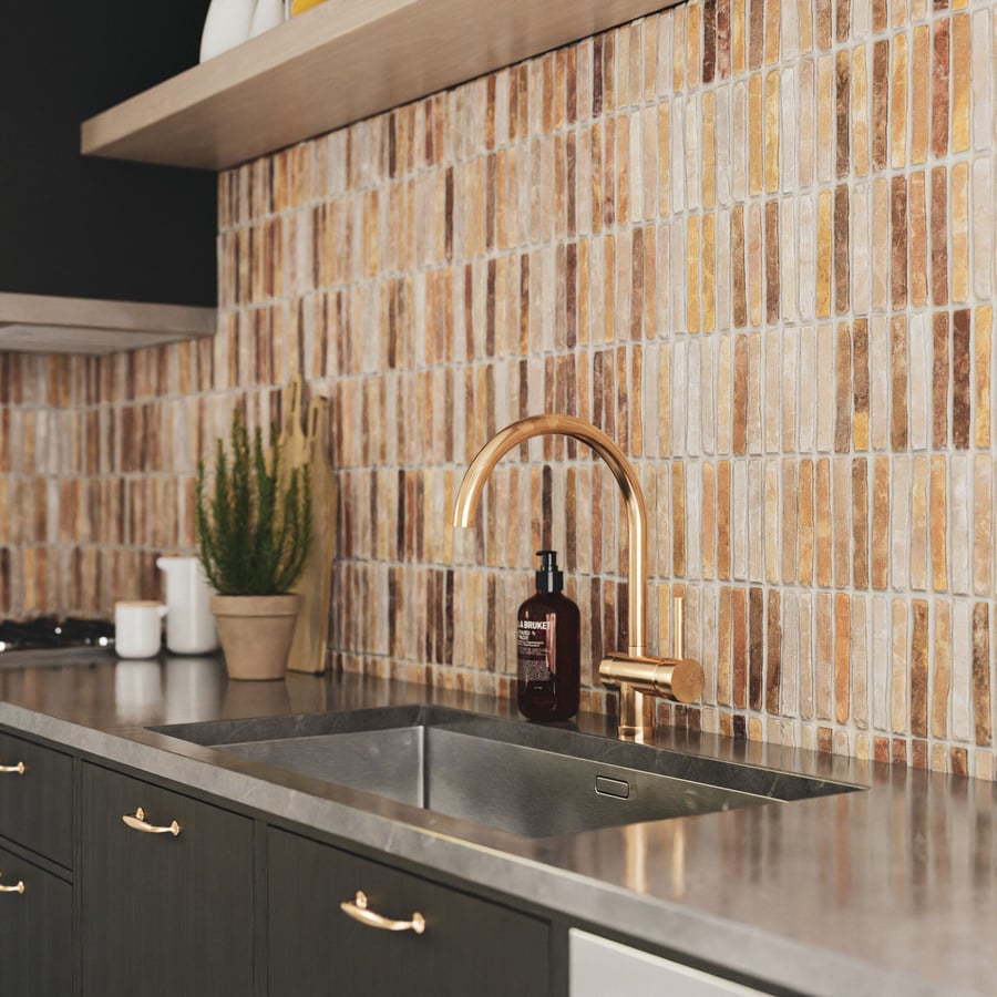 Yubi Terracotta Raw Tile Texture, Toffee Brown