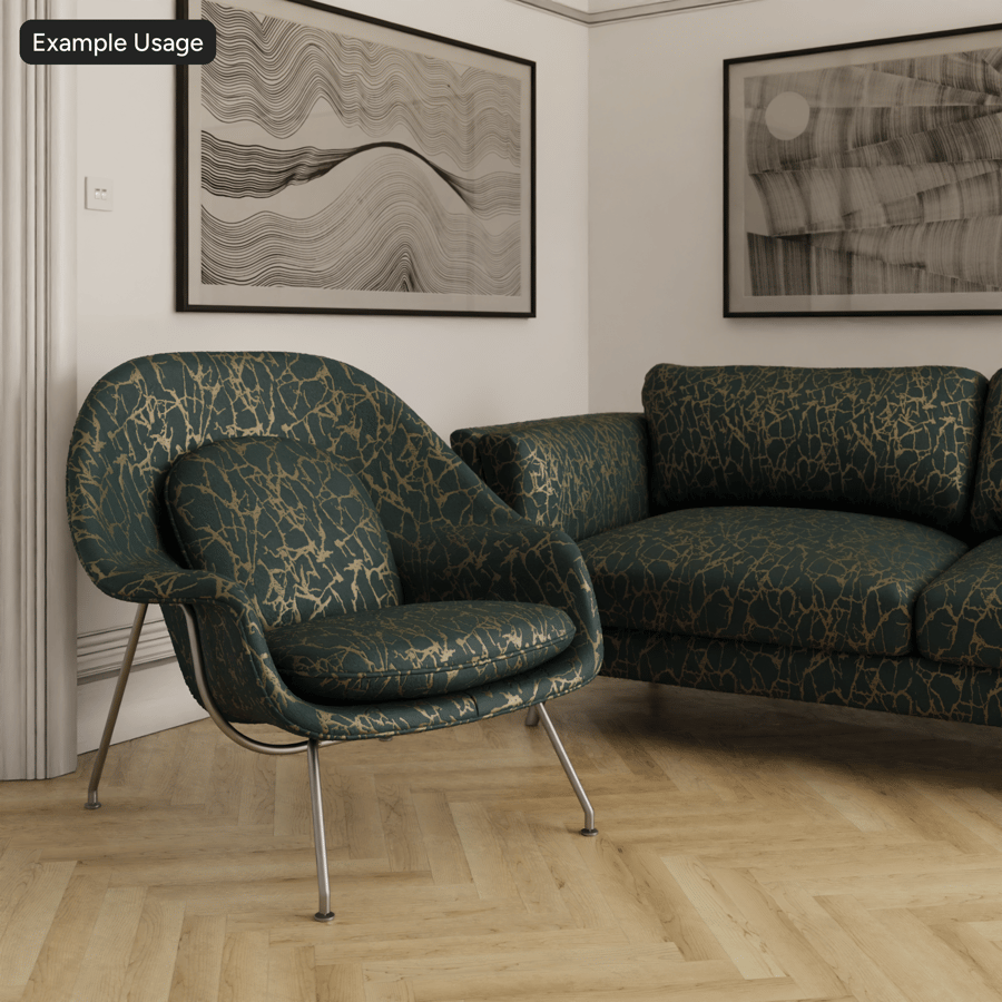 Tecido para estofos de cortinas jacquard animal, verde
