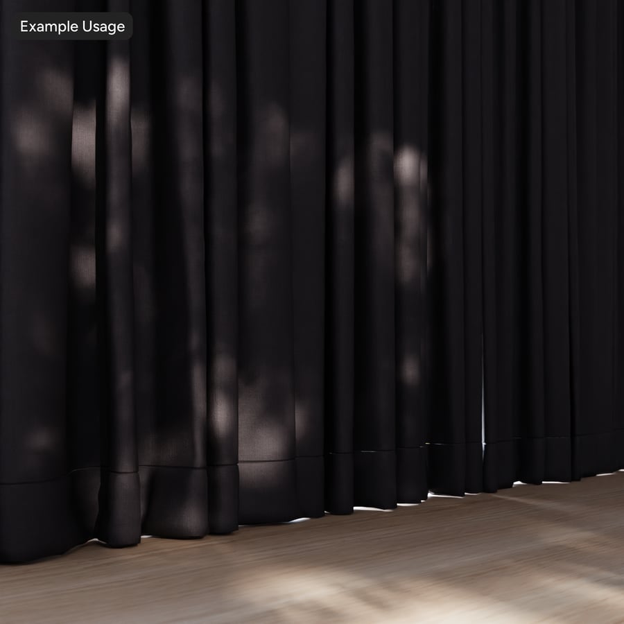 Tecido para estofos de cortinas simples, preto
