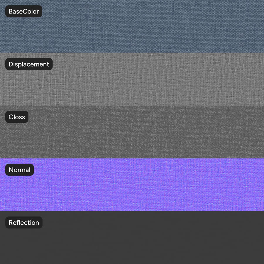 Tissu d'ameublement en chenille unie, bleu