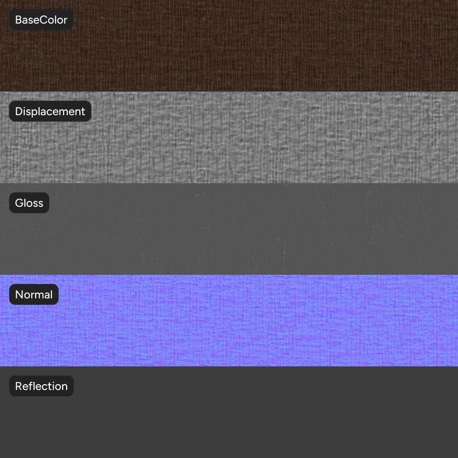 Kain Pelapis Gorden Chenille Polos, Coklat