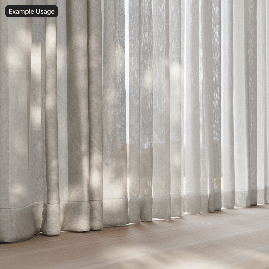 Natural Sheer Drapery Fabric Texture, White