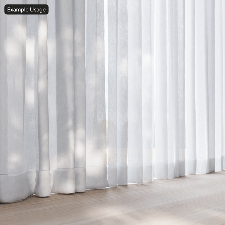 Plain Sheer Drapery Fabric Texture, White