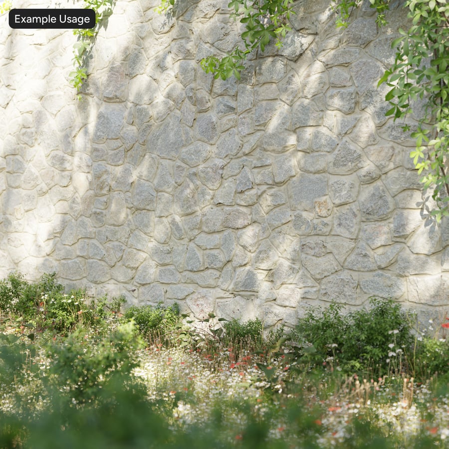 Rubble Stone Wall Texture, Cool Gray