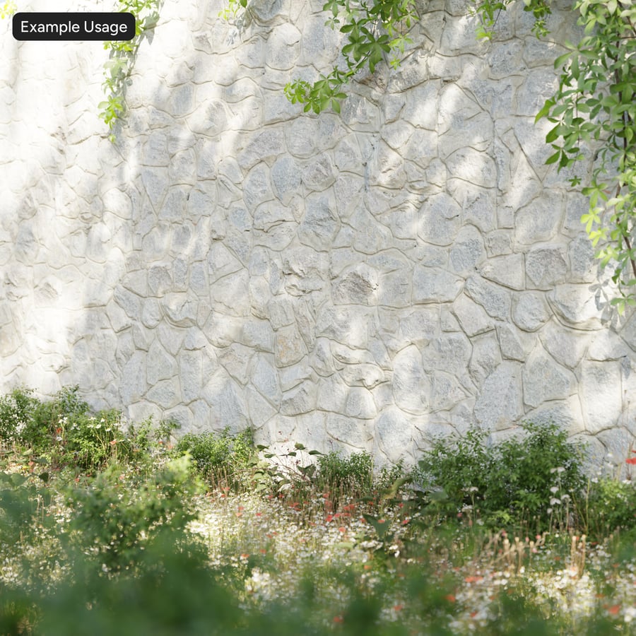 Rubble Stone Wall Texture, Weathered Gray