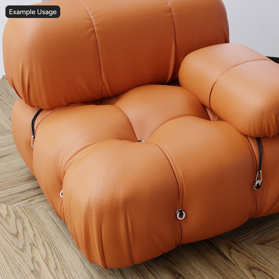 Cowhide Leather Fabric Texture, Orange