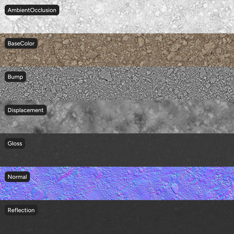Large Broken Rocks on Dirt Texture
