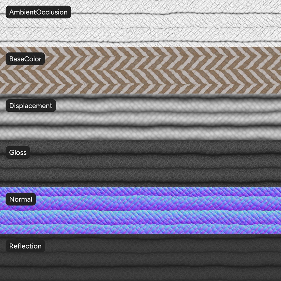 Chevron Jute Weave υφή, ριγέ