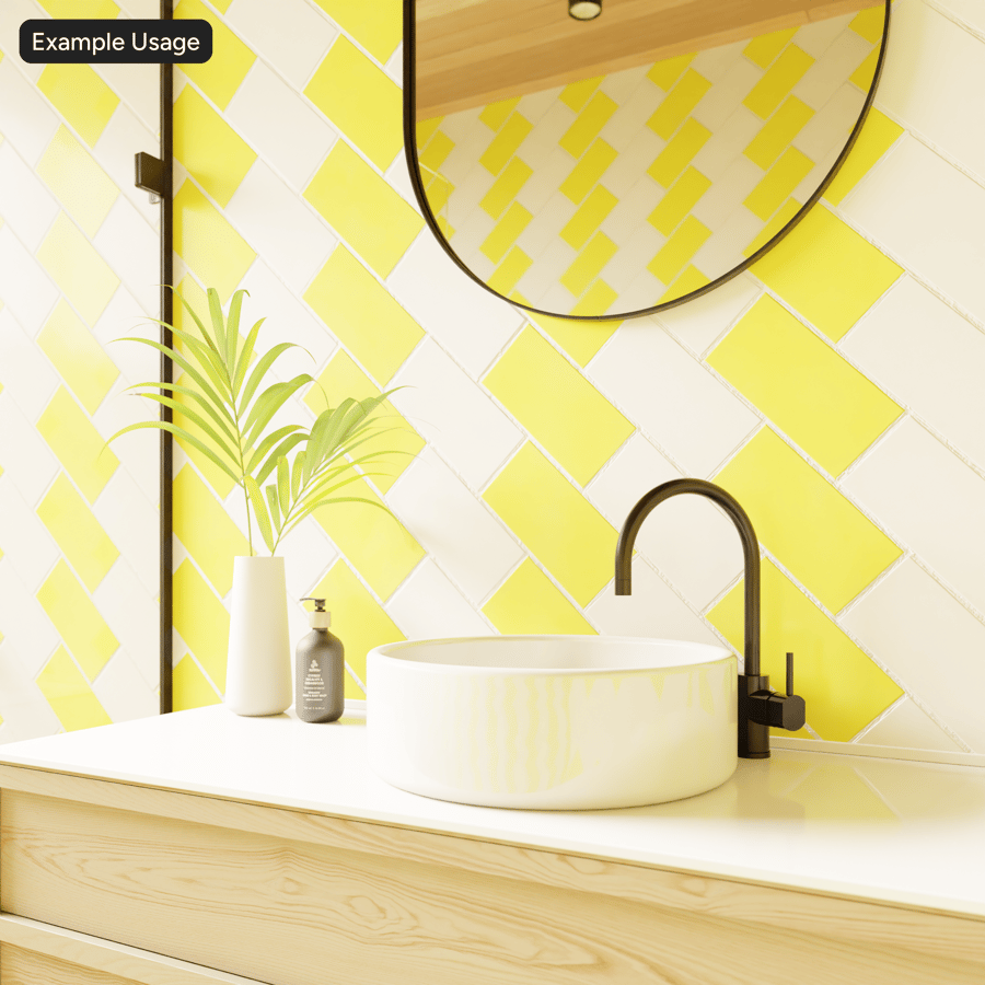 Rechthoekige keramische glanzende tegelstructuur, Sunbeam White