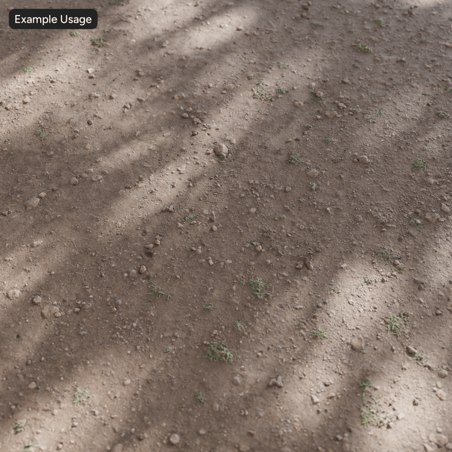 Scattered Rocks and Grass Patches Dirt Texture