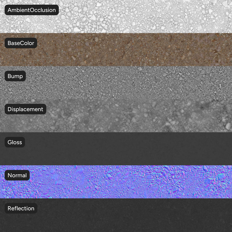Smíšená skála na hlíně Textura