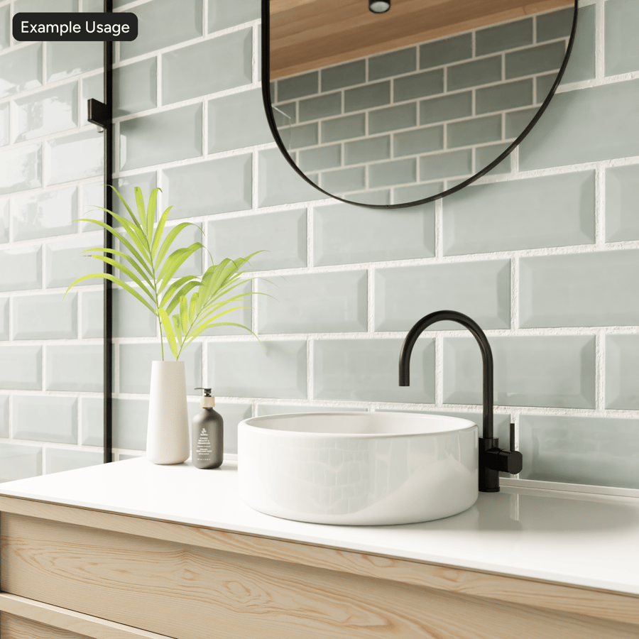 Rectangular Offset Ceramic Glossy Tile Texture, Oslo Grey
