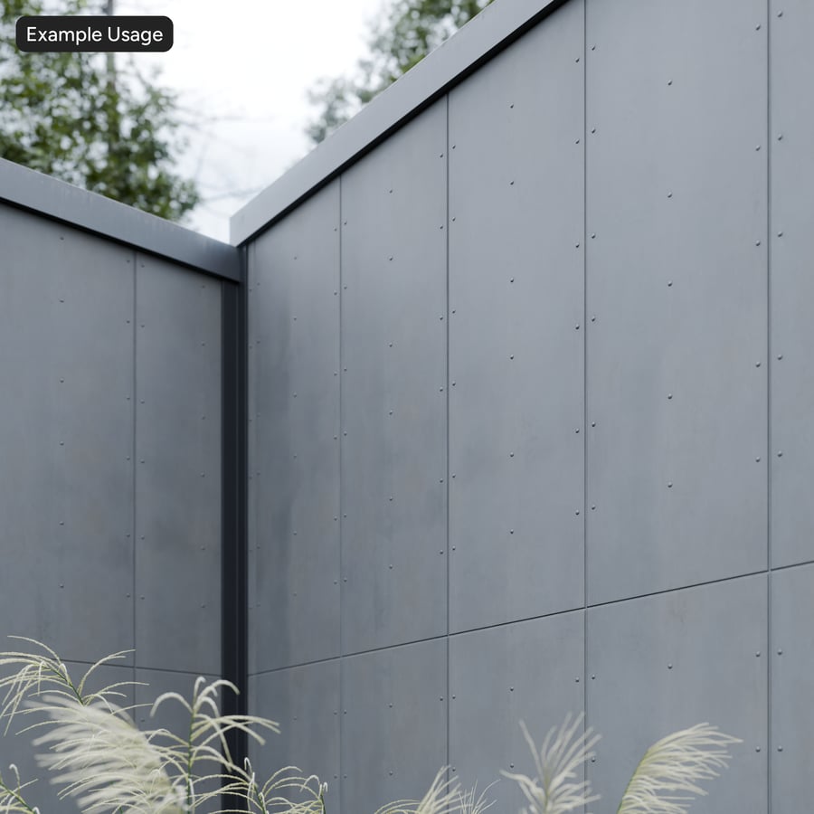 Rivestimento con rivetti in metallo consumato, grigio