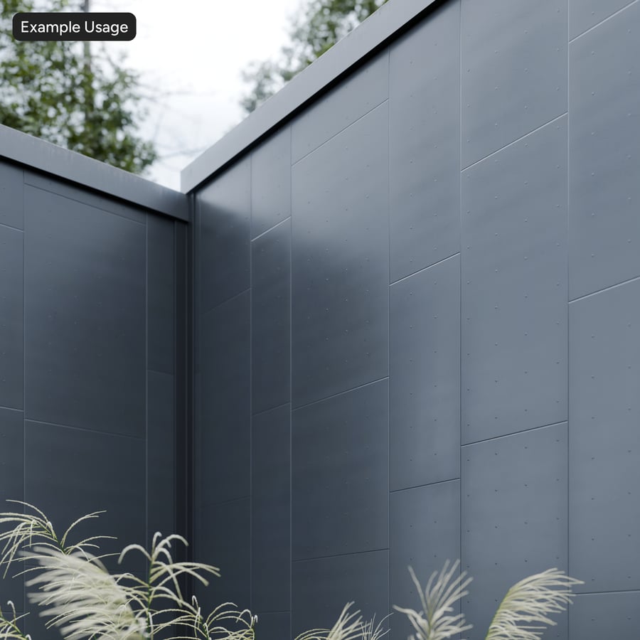 Metal Cladding Panel With Rivets Texture, Black