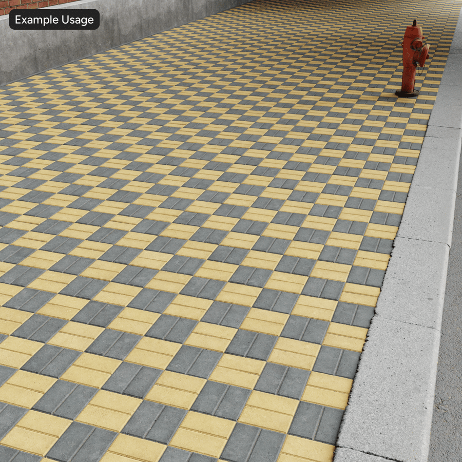 Textura betonové dlažby Basketweave, šachovnicově žlutá