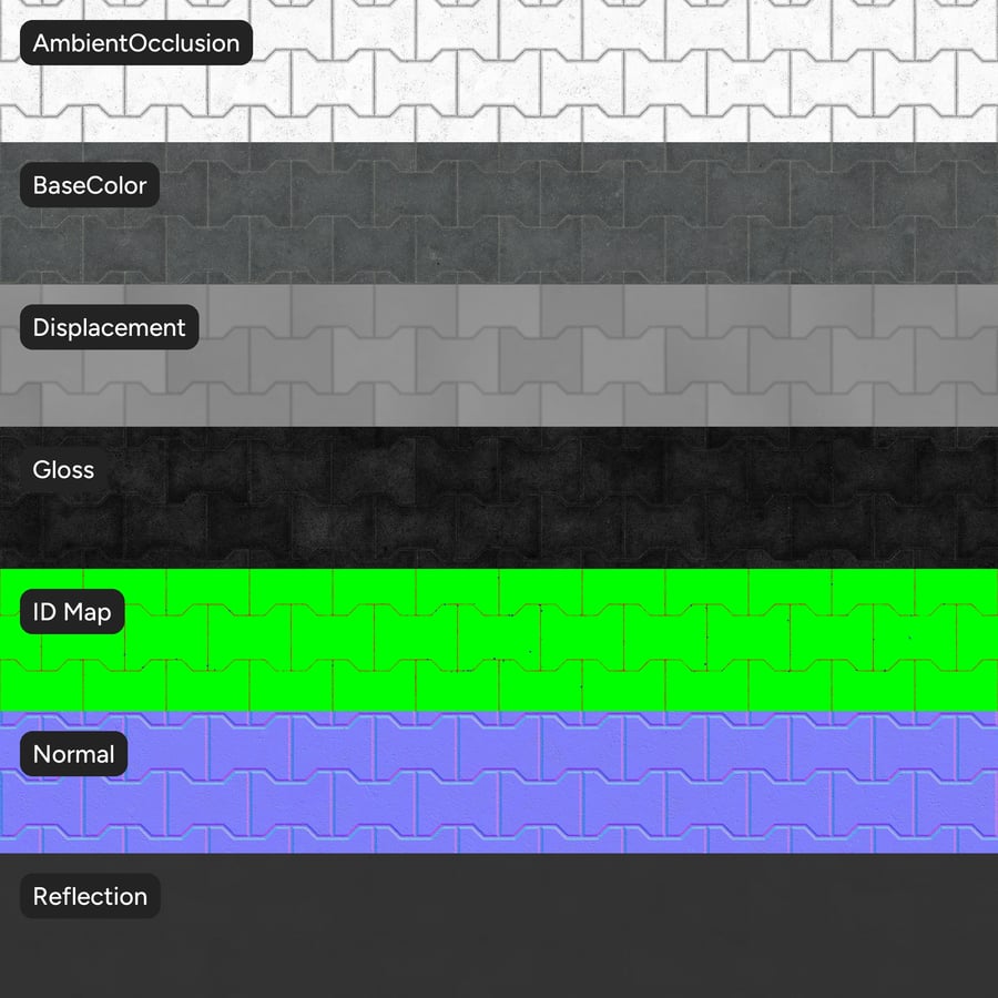 Dumbbell Paver Texture, Black