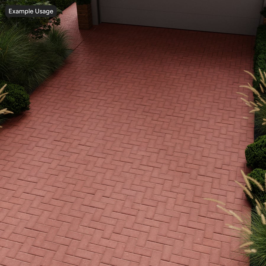 Herringbone Concrete Paver Texture, Red