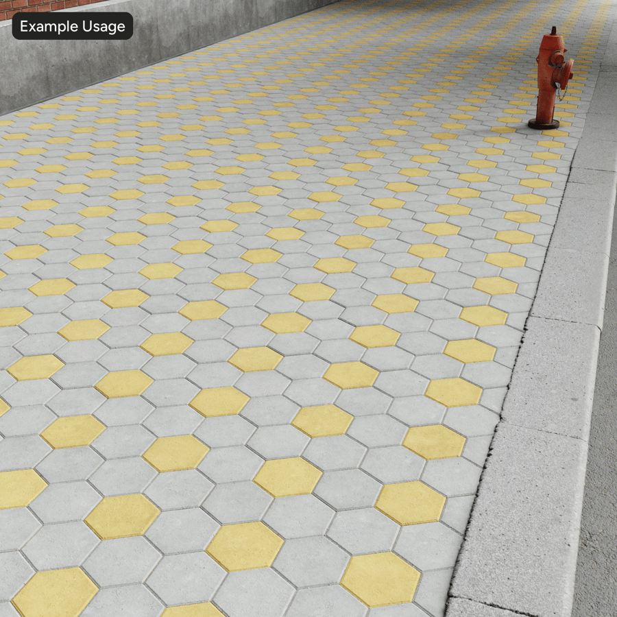 Hexagonal Paver Texture, Yellow Dotted