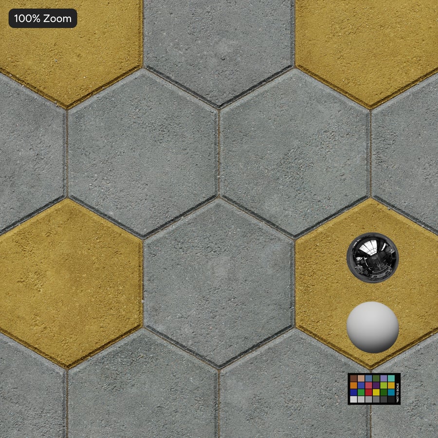 Hexagonal Paver Texture, Yellow Dotted