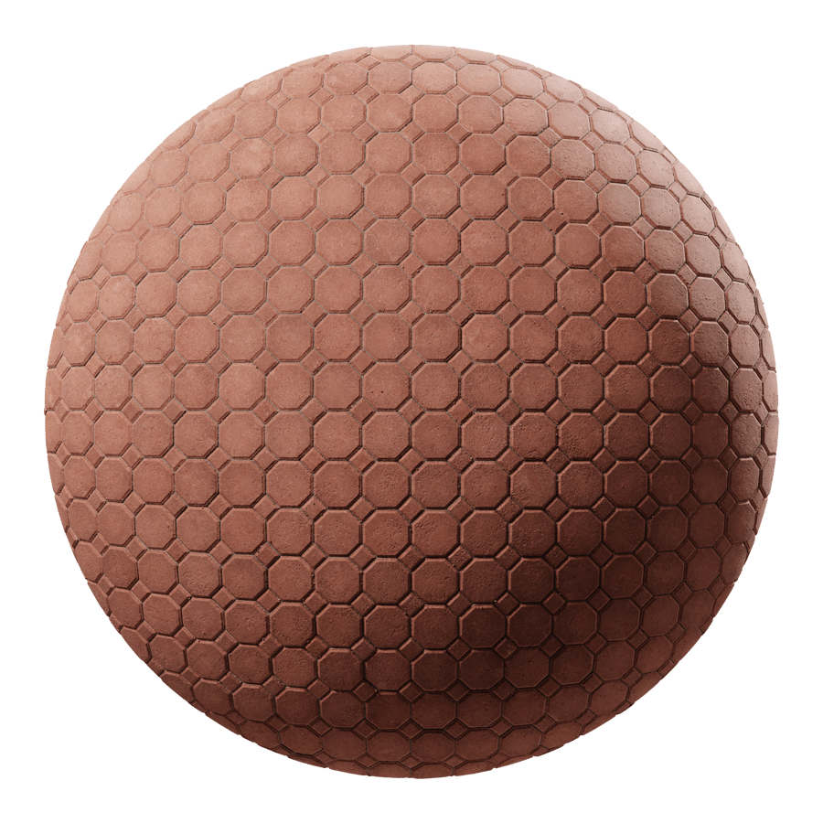 Octagonal Paver Texture, Red