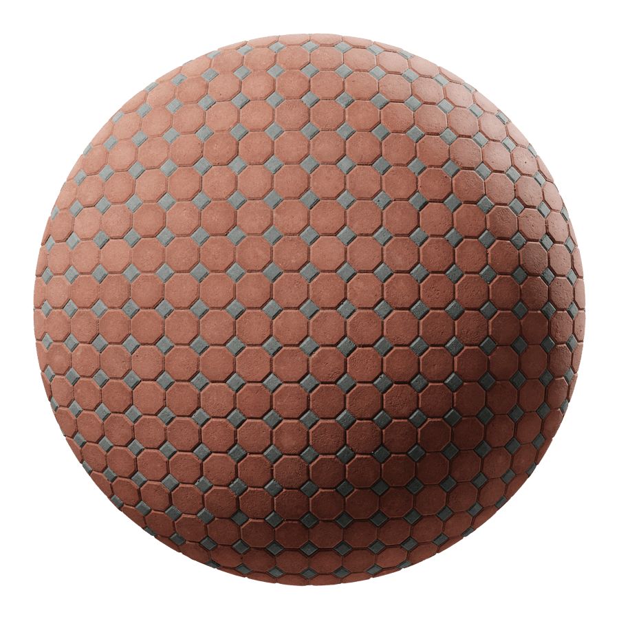 Octagonal Paver Texture, Grey Dotted