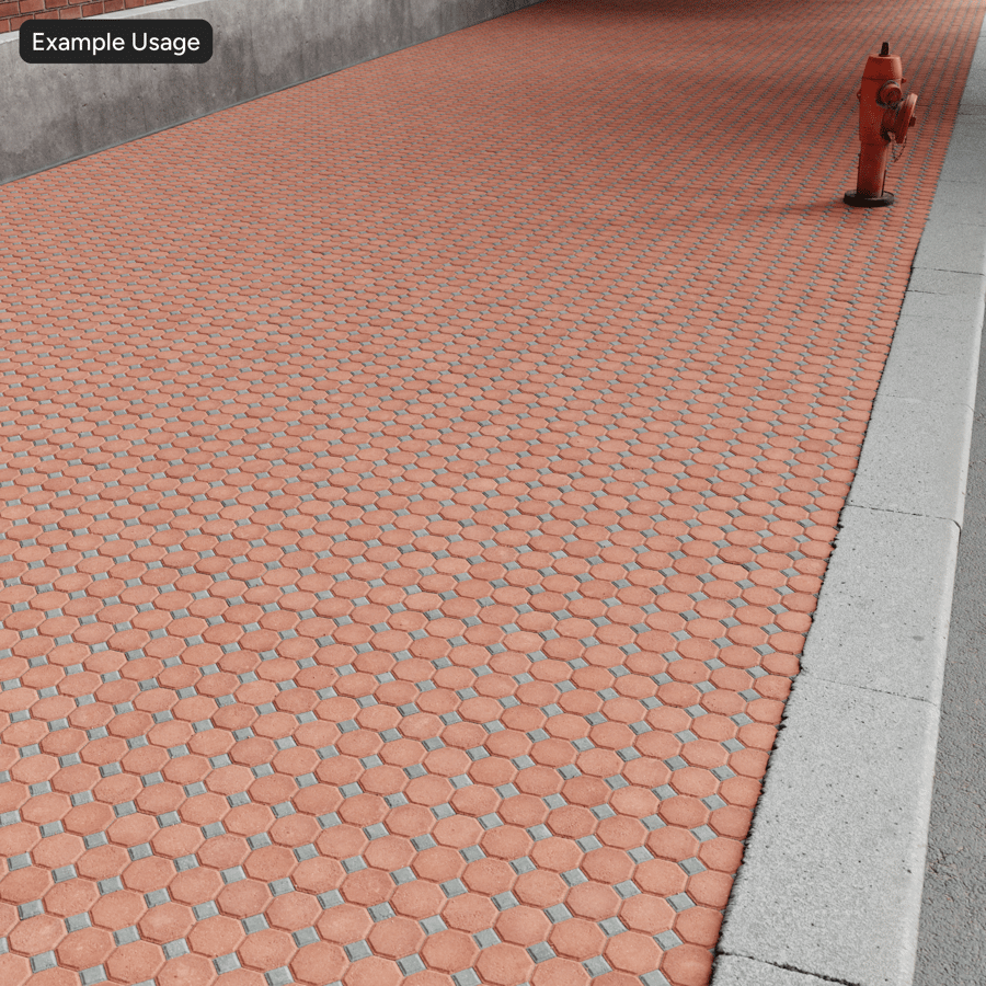 Octagonal Paver Texture, Grey Dotted