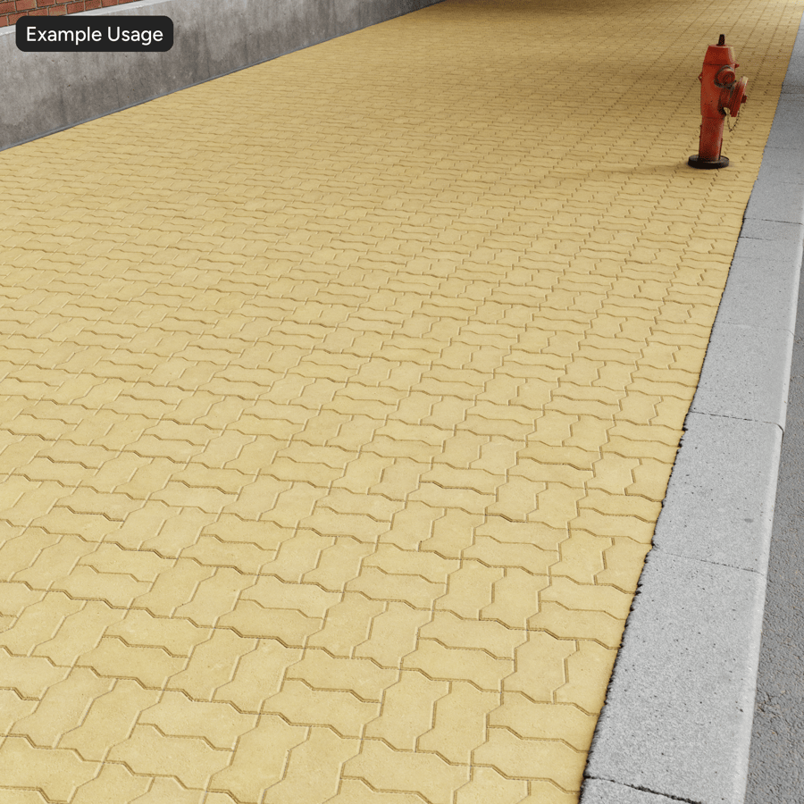 Zigzag Basketweave Paver υφή, κίτρινο