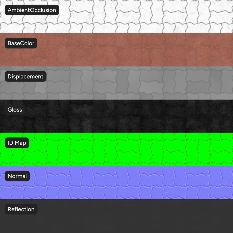 Pavimentazione con trama a canestro a zig zag, rosso