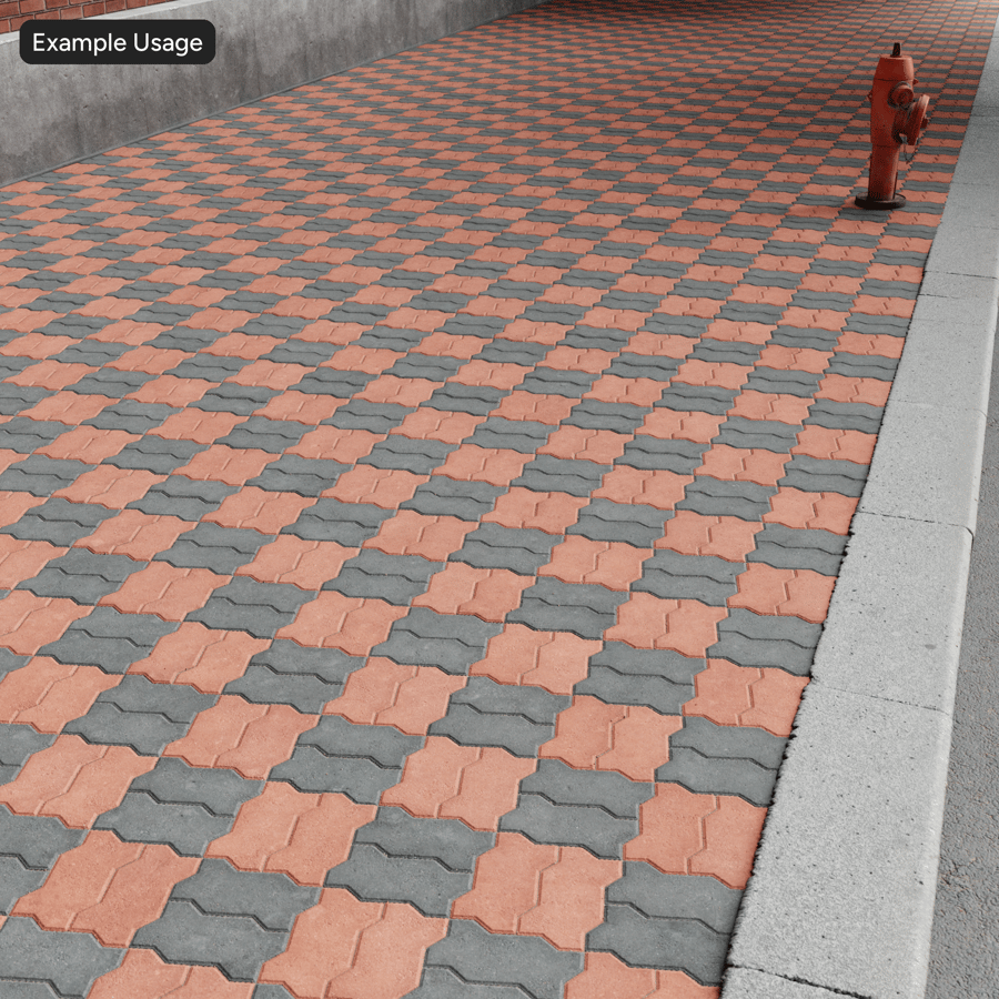 Zigzag Basketweave Paver υφή, Checkerboard Μαύρο