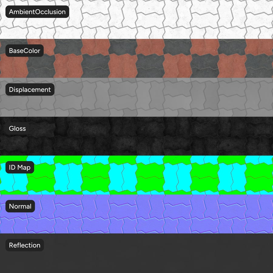Zigzag Basketweave Paver υφή, Checkerboard Μαύρο