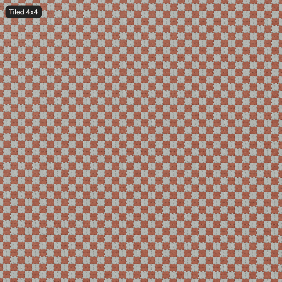 Zigzag Basketweave Paver Texture, Checkerboard Red