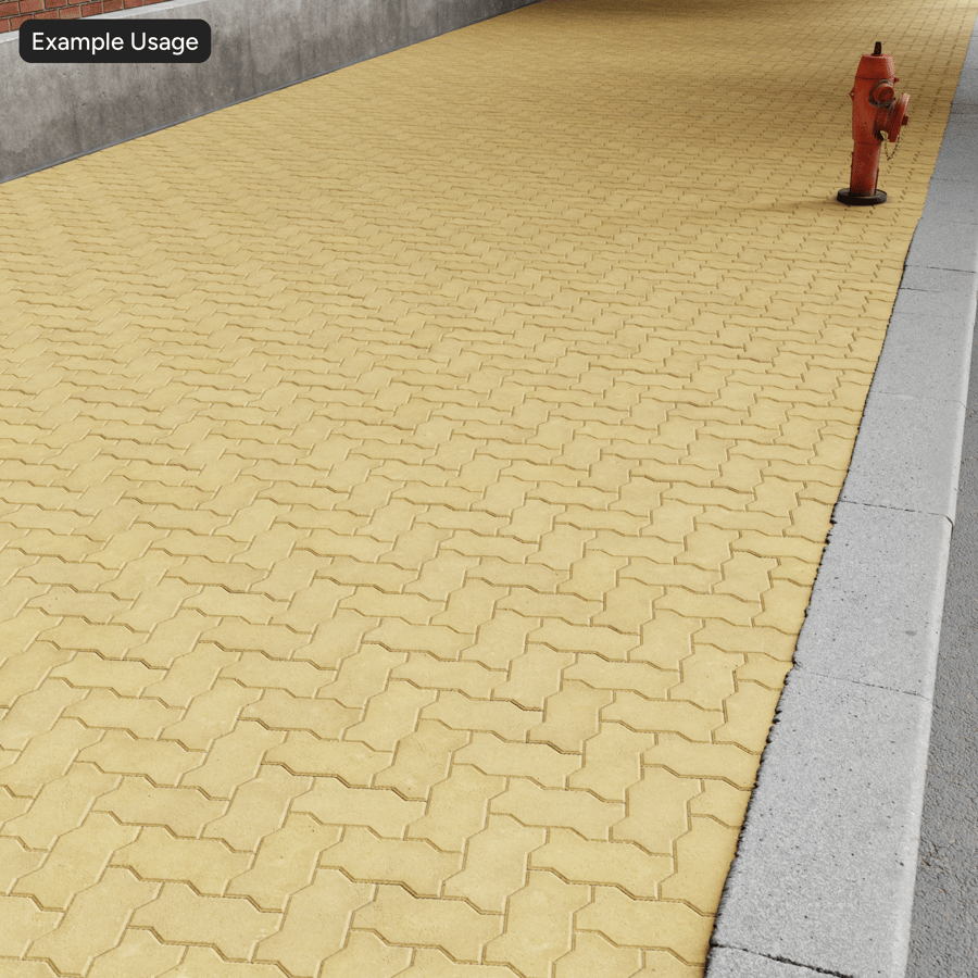 Zigzag Herringbone Paver Texture, Yellow