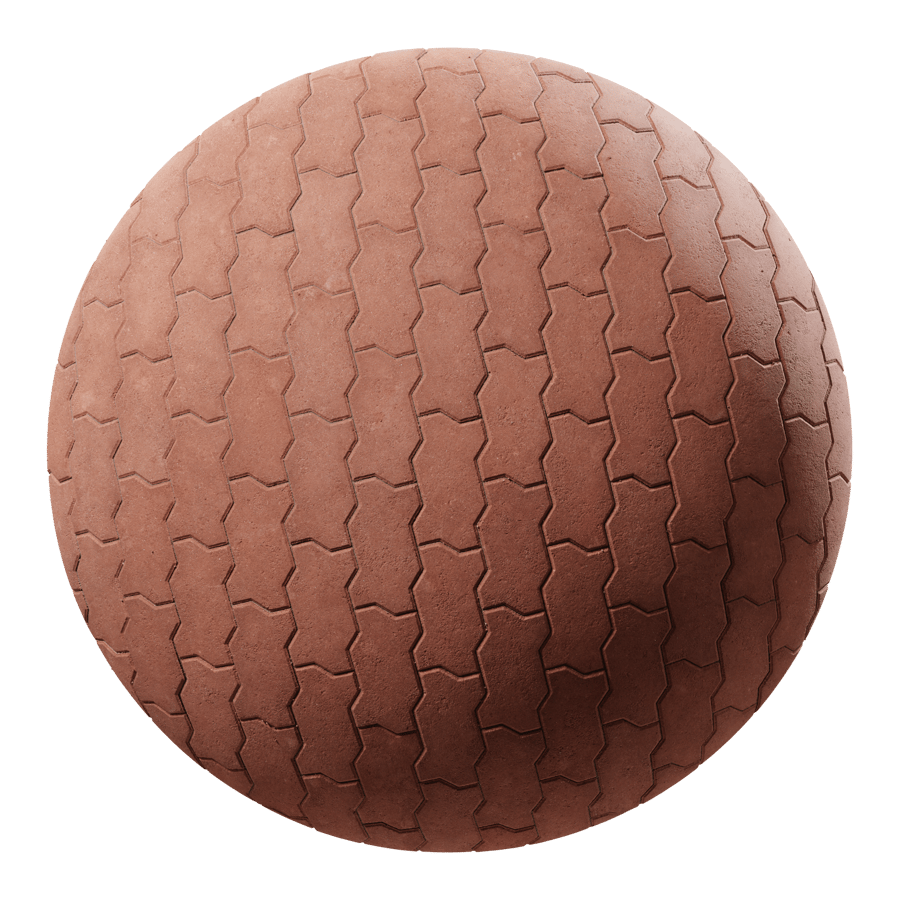 Zigzag Running Paver Texture, Red