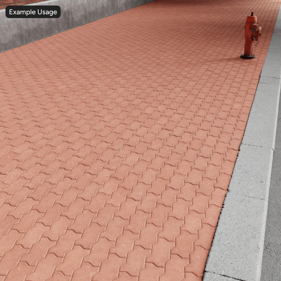 Zigzag Running Paver Texture, czerwony