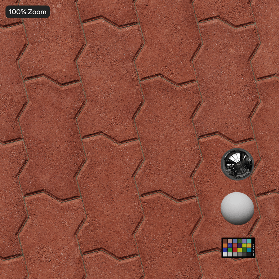 Zigzag Running Paver Texture, czerwony