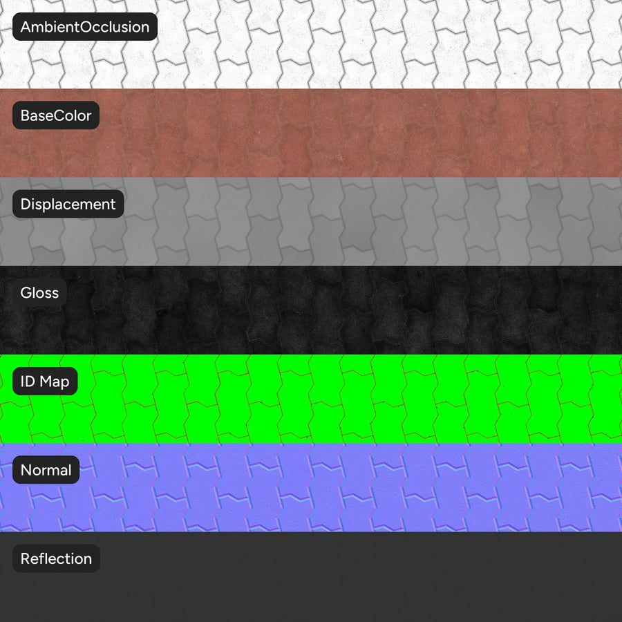 Zigzag Running Paver Texture, czerwony