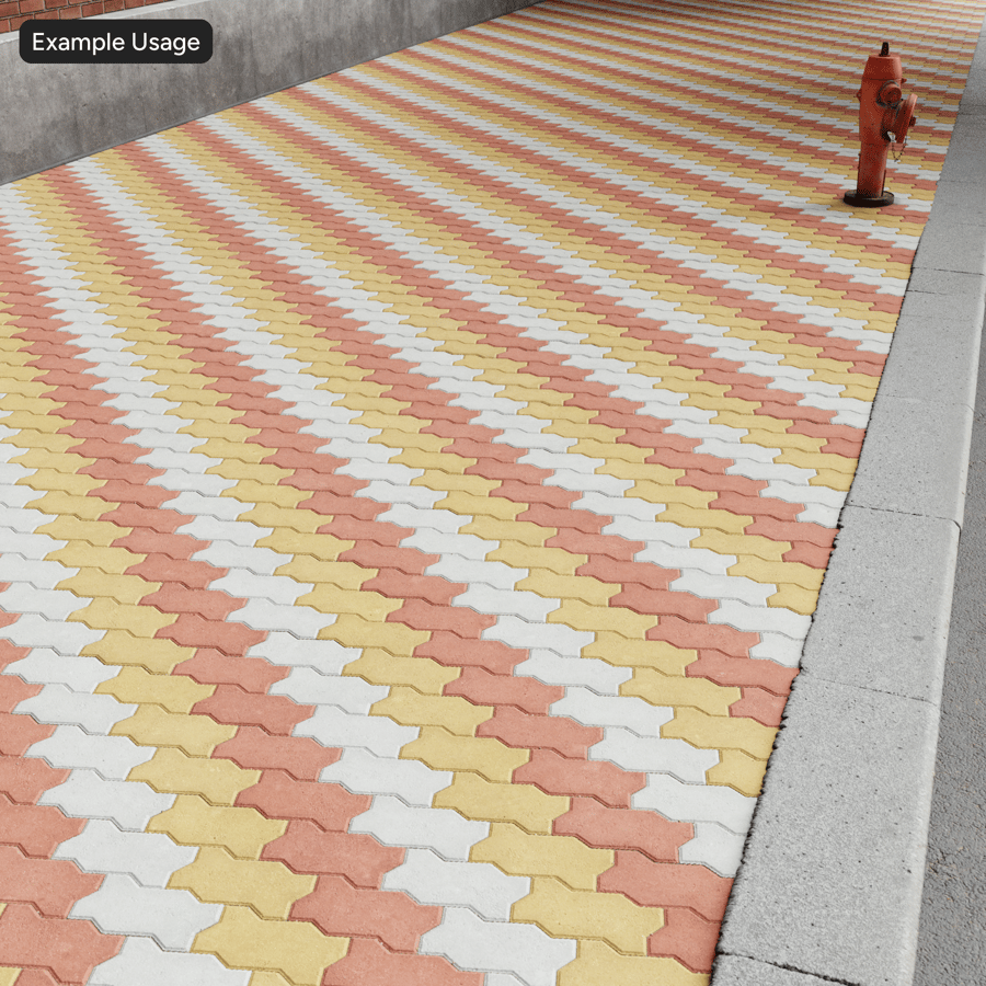 Zigzag Running Paver Texture, Rayas amarillas