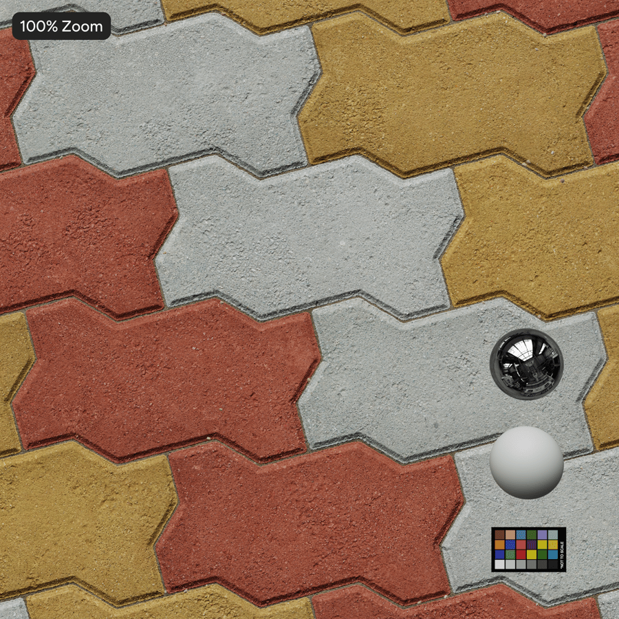 Zigzag Running Paver Texture, Rayas amarillas