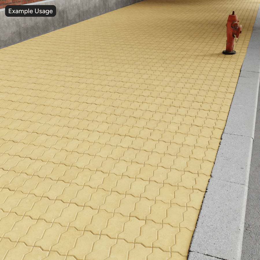 Zigzag Stacked Paver Texture, Yellow