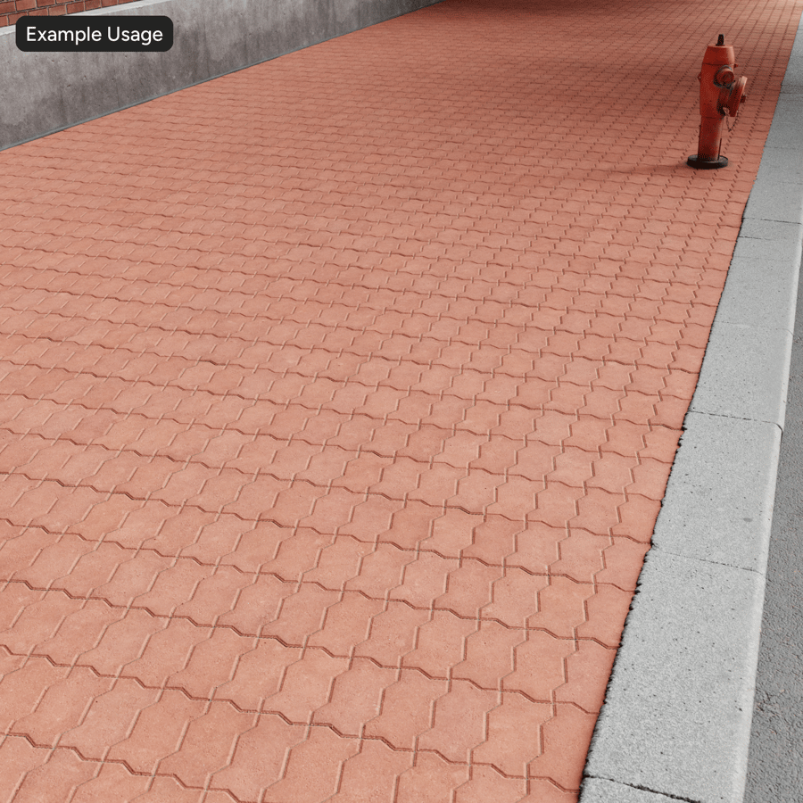Zigzag Stacked Paver Texture, Red