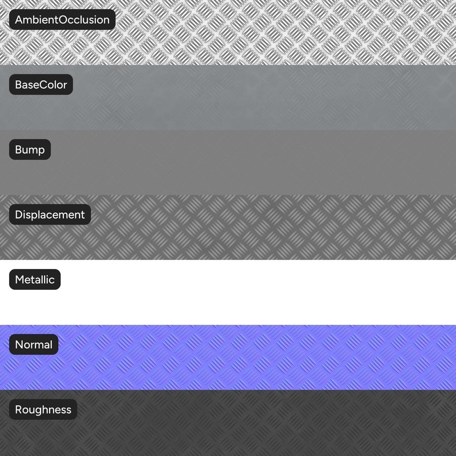 Piastra di calpestio Quad Texture Metallic