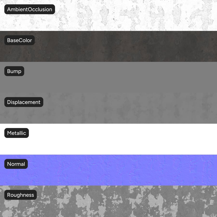 Stark abgenutzter Kohlenstoffstahl Metallic Textur