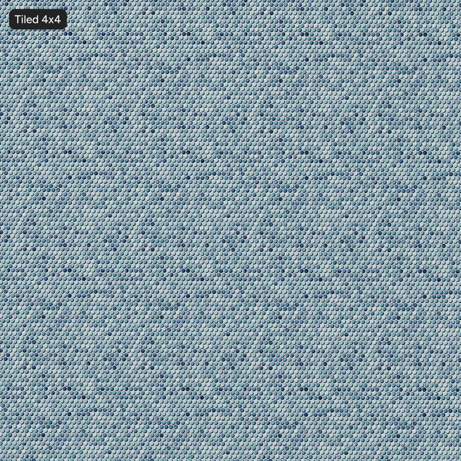 Penny Round Ceramic Glossy Tile Texture, Gradient Blue