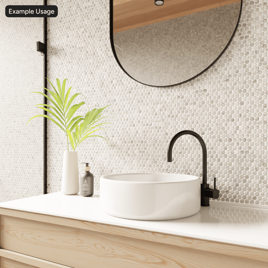 Penny Round Marble Glossy Tile Texture, γκρι